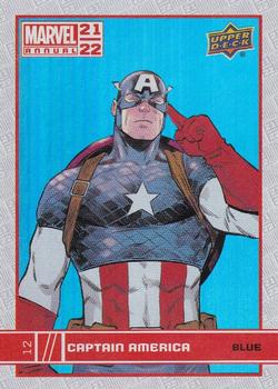 2021-22 Upper Deck Marvel Annual - Blue #12 Captain America Front