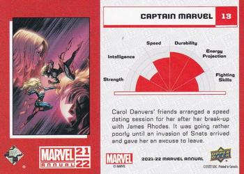 2021-22 Upper Deck Marvel Annual - Blue #13 Captain Marvel Back
