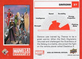 2021-22 Upper Deck Marvel Annual - Blue #27 Gamora Back