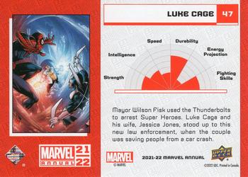 2021-22 Upper Deck Marvel Annual - Blue #47 Luke Cage Back