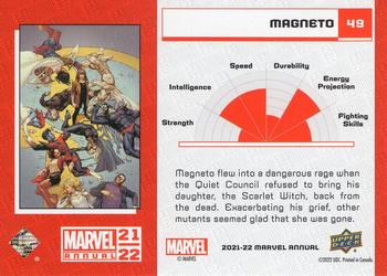 2021-22 Upper Deck Marvel Annual - Blue #49 Magneto Back