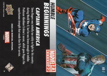 2021-22 Upper Deck Marvel Annual - Humble Beginnings #HB-1 Captain America Back