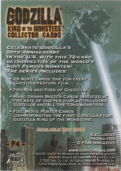 2006 Comic Images Godzilla King of Monsters - Promos #P4 Godzilla Back