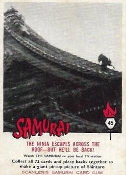 1964 Scanlens Samurai #45 The Ninja Escapes Across the Roof - … Front