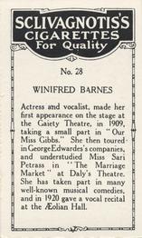 1923 Sclivagnotis’s Actresses and Cinema Stars #28 Winifred Barnes Back