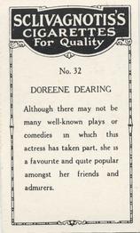 1923 Sclivagnotis’s Actresses and Cinema Stars #32 Doreene Dearing Back