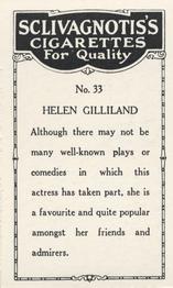 1923 Sclivagnotis’s Actresses and Cinema Stars #33 Helen Gilliland Back