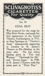 1923 Sclivagnotis’s Actresses and Cinema Stars #34 Edna Best Back