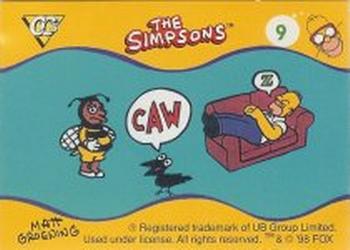 1998 CC's The Simpsons 3D Lenticular #9 Bee CAW ZZZ Back
