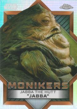 2023 Topps Chrome Star Wars - Monikers #M-18 Jabba The Hutt Front