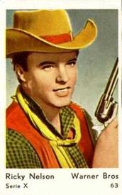1961 Dutch Gum Serie X (blank-backed) #63 Ricky Nelson Front