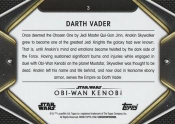 2023 Topps Star Wars: Obi-Wan Kenobi #3 Darth Vader Back