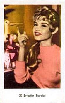 1964 Dutch Gum Numbered Set 2 #30 Brigitte Bardot Front
