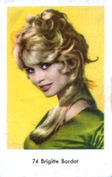 1964 Dutch Gum Numbered Set 2 #74 Brigitte Bardot Front