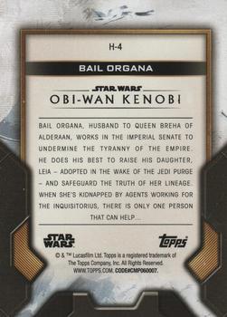 2023 Topps Star Wars: Obi-Wan Kenobi - Heroes #H-4 Bail Organa Back