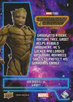 2023 Upper Deck Marvel Guardians of the Galaxy Vol. 3 Weekly #3 Vin Diesel as Groot Back