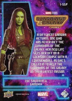2023 Upper Deck Marvel Guardians of the Galaxy Vol. 3 Weekly - SSP Variants #SSP-1 Zoe Saldana as Gamora Back