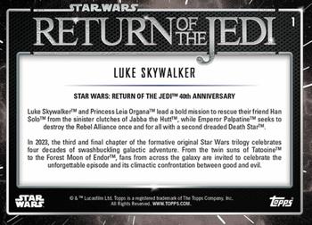 2023 Star Wars: Return of the Jedi 40th Anniversary #1 Luke Skywalker Back