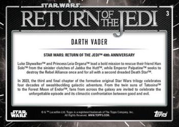 2023 Star Wars: Return of the Jedi 40th Anniversary #3 Darth Vader Back
