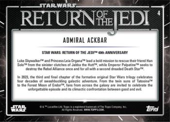 2023 Star Wars: Return of the Jedi 40th Anniversary #4 Admiral Ackbar Back