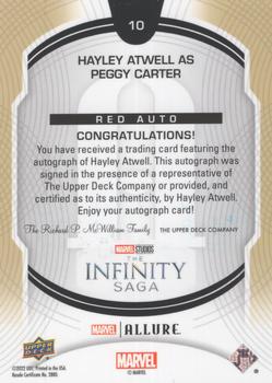 2022 Upper Deck Allure Marvel Studios - Red Rainbow Autographs #10 Hayley Atwell as Peggy Carter Back