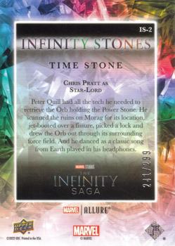 2022 Upper Deck Allure Marvel Studios - Infinity Stones Time Stone #IS-2 Chris Pratt as Star-Lord Back