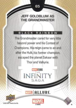 2022 Upper Deck Allure Marvel Studios - Black Rainbow #65 Jeff Goldblum as Grandmaster Back