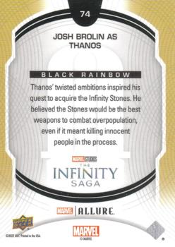 2022 Upper Deck Allure Marvel Studios - Black Rainbow #74 Josh Brolin as Thanos Back
