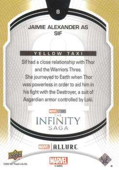 2022 Upper Deck Allure Marvel Studios - Yellow Taxi #8 Jaimie Alexander as Sif Back