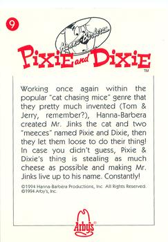 1994 Cardz Arby's Hanna-Barbera #9 Pixie & Dixie Back