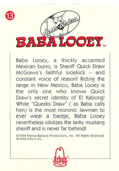 1994 Cardz Arby's Hanna-Barbera #13 Baba Looey Back