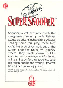 1994 Cardz Arby's Hanna-Barbera #15 Supersnooper Back