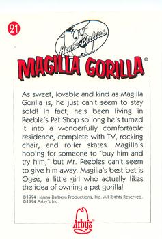 1994 Cardz Arby's Hanna-Barbera #21 Magilla Gorilla Back