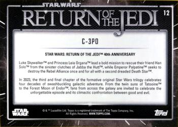 2023 Star Wars: Return of the Jedi 40th Anniversary - Blue Foil #12 C-3PO Back