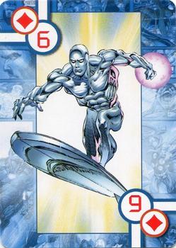 2005 Cards Inc. Marvel Heroes Collectors Edition Playing Cards #6♦ Silver Surfer Front