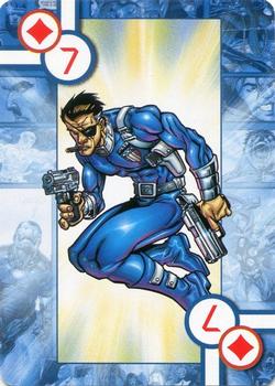 2005 Cards Inc. Marvel Heroes Collectors Edition Playing Cards #7♦ Nick Fury Front