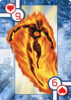 2005 Cards Inc. Marvel Heroes Collectors Edition Playing Cards #9♥ Human Torch Front