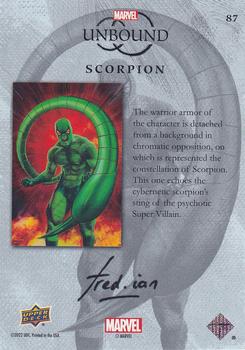 2022 Upper Deck Marvel Unbound - Rainbow Foil #87 Scorpion Back