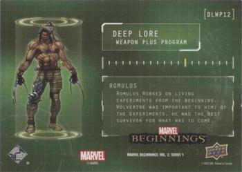 2022 Upper Deck Marvel Beginnings Volume 2, Series 1 - Deep Lore Weapons Plus #DLWP12 Romulus Back