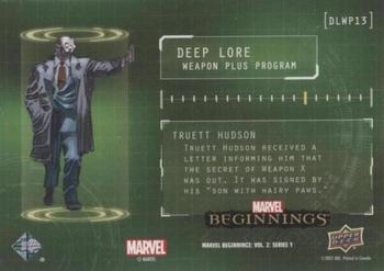 2022 Upper Deck Marvel Beginnings Volume 2, Series 1 - Deep Lore Weapons Plus #DLWP13 Truett Hudson Back