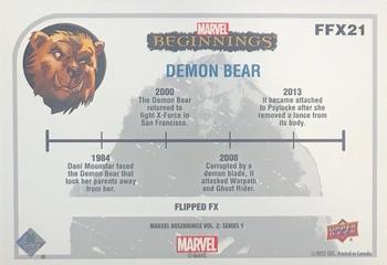 2022 Upper Deck Marvel Beginnings Volume 2, Series 1 - Flipped FX #FFX21 Demon Bear Back