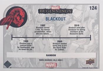 2022 Upper Deck Marvel Beginnings Volume 2, Series 1 - Rainbow Foil #124 Blackout Back