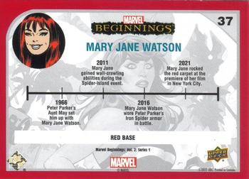 2022 Upper Deck Marvel Beginnings Volume 2, Series 1 - Red Border #37 Mary Jane Watson Back