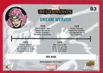 2022 Upper Deck Marvel Beginnings Volume 2, Series 1 - Red Border #83 Dream Weaver Back