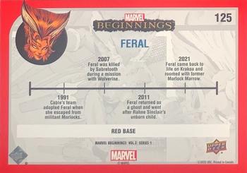 2022 Upper Deck Marvel Beginnings Volume 2, Series 1 - Red Border #125 Feral Back