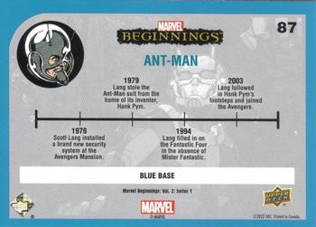 2022 Upper Deck Marvel Beginnings Volume 2, Series 1 - Blue Border #87 Ant-Man Back