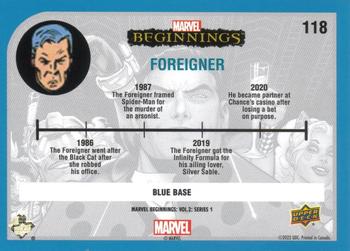 2022 Upper Deck Marvel Beginnings Volume 2, Series 1 - Blue Border #118 Foreigner Back