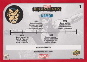 2022 Upper Deck Marvel Beginnings Volume 2, Series 1 - Red Supernova #1 Namor Back