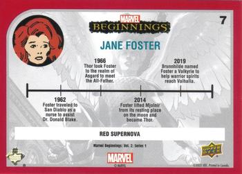 2022 Upper Deck Marvel Beginnings Volume 2, Series 1 - Red Supernova #7 Jane Foster Back