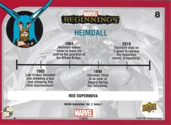 2022 Upper Deck Marvel Beginnings Volume 2, Series 1 - Red Supernova #8 Heimdall Back